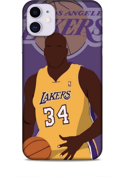 Apple iPhone 11 Kılıf Basketbolcular 24 Lakers Kahverengi Darbe Emici Kılıf