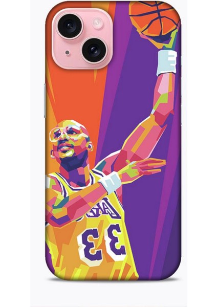 Apple iPhone 15 Kılıf Basketbolcular 22 Kareem Abdul Jabbar Kap