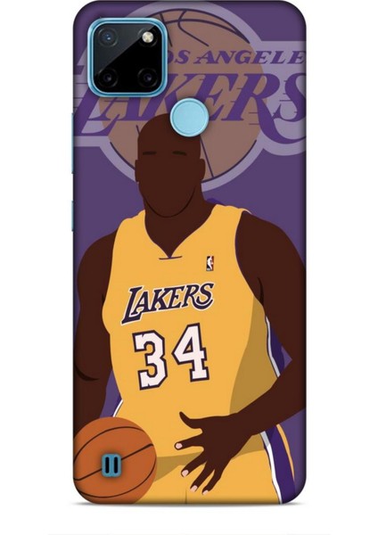 Realme C21Y Kılıf Basketbolcular 24 Lakers Kahverengi Darbe Emici Kılıf