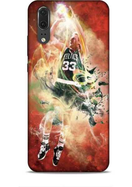Huawei P20 Kılıf Basketbolcular 29 Larry Joe Bird Turuncu Leke Tutmaz Kapak