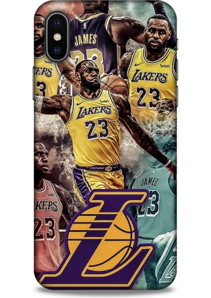 Apple iPhone x Kılıf Basketbolcular 17 Lebron 23 Lakers Yumuşak Kılıf