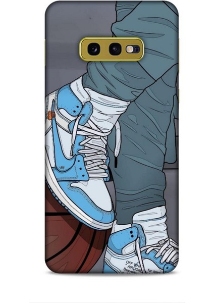 Samsung Galaxy S10E Kılıf Basketbolcular 3 Ayakkabı Mavi Arka Kapak