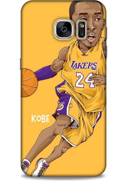 Samsung Galaxy S7 Kılıf Basketbolcular 10 Laker 24 Mor Sarı Full Hd Kılıf