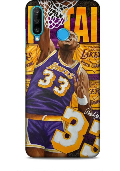 Huawei P30 Kılıf Basketbolcular 23 Lakers 33 Jabbar Telefon Kabı