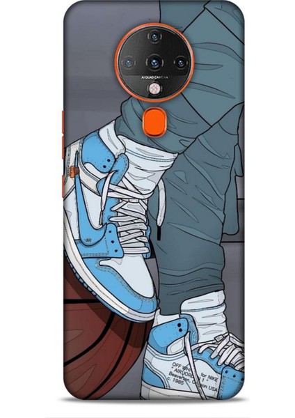 Tecno Spark 6 Go Kılıf Basketbolcular 3 Ayakkabı Mavi Arka Kapak
