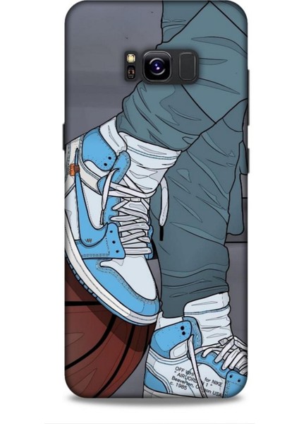 Samsung Galaxy S8 Plus Kılıf Basketbolcular 3 Ayakkabı Mavi Arka Kapak
