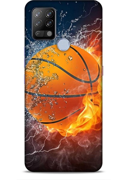 Tecno Pova Kılıf Basketbolcular 30 Basketbol Topu Kenarları Şeffaf Kapak