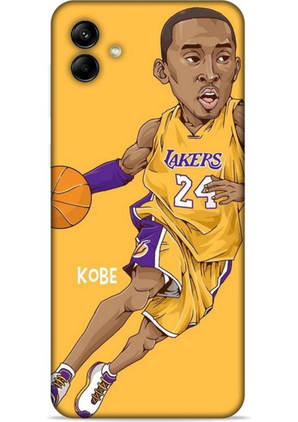 Samsung Galaxy M04 Kılıf Basketbolcular 10 Laker 24 Mor Sarı Full Hd Kılıf