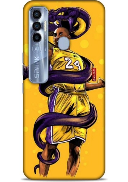 Tecno Spark 7 Pro Kılıf Basketbolcular 6 Kobe 24 Sarı Koruyucu Kapak