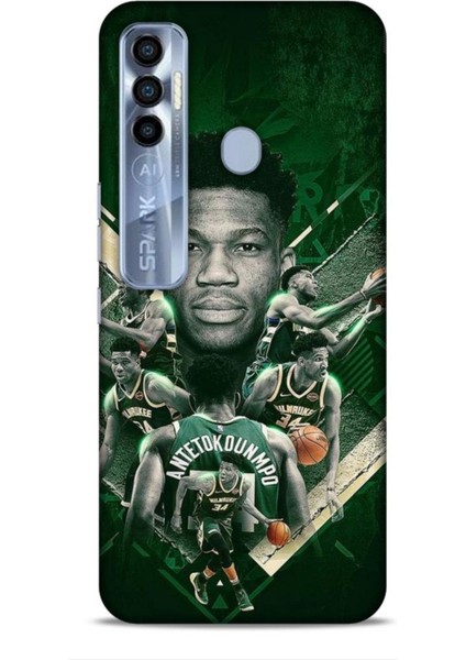 Tecno Spark 7 Pro Kılıf Basketbolcular 15 Antetokounmpo Kalın Silikon