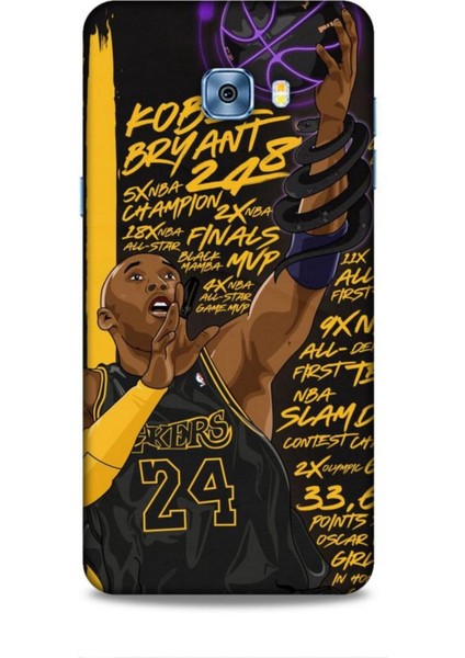 Samsung Galaxy C5 Pro Kılıf Basketbolcular 7 Kobe 24 Siyah Sarı Desenli Kılıf