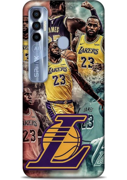 Tecno Spark 7 Pro Kılıf Basketbolcular 17 Lebron 23 Lakers Yumuşak Kılıf