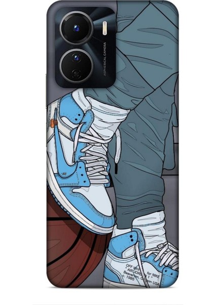 Vivo Y16 Kılıf Basketbolcular 3 Ayakkabı Mavi Arka Kapak