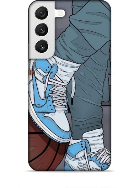 Samsung Galaxy S22 Kılıf Basketbolcular 3 Ayakkabı Mavi Arka Kapak