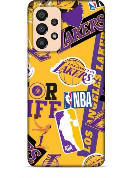 Samsung Galaxy A34 5g Kılıf Basketbolcular 11 Sarı Mor Los Angeles 4K Baskılı Kılıf
