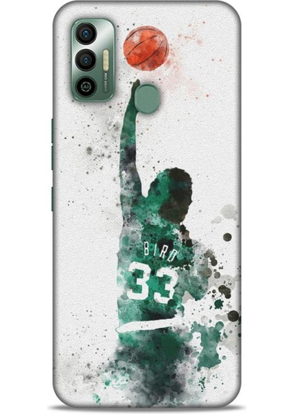 Tecno Spark 7t Kılıf Basketbolcular 28 Bird 33 Beyaz Yeşil Iz Bırakmayan Kılıf
