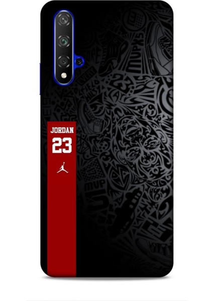 Honor 20 Kılıf Basketbolcular 4 Jordan 23 Siyah Kırmızı Silikon Kılıf