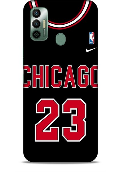 Tecno Spark 7t Kılıf Basketbolcular 1 Chicago 23 Siyah Telefon Kılıfı