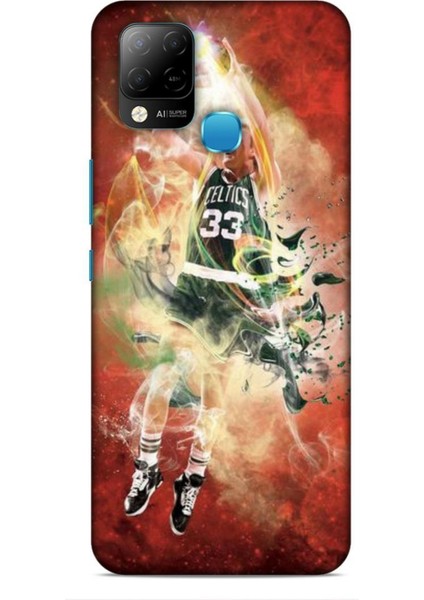 Infinix Hot 10T Kılıf Basketbolcular 29 Larry Joe Bird Turuncu Leke Tutmaz Kapak