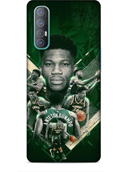 Oppo Reno 3 Pro Kılıf Basketbolcular 15 Antetokounmpo Kalın Silikon