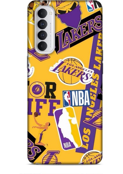 Oppo Reno 4 Pro Kılıf Basketbolcular 11 Sarı Mor Los Angeles 4K Baskılı Kılıf