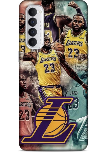 Oppo Reno 4 Pro Kılıf Basketbolcular 17 Lebron 23 Lakers Yumuşak Kılıf