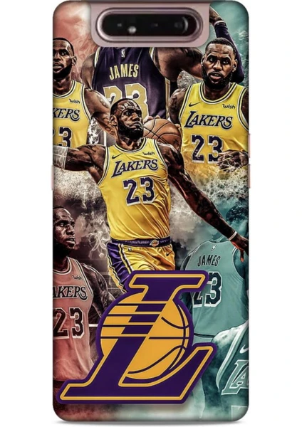 Samsung Galaxy A80 Kılıf Basketbolcular 17 Lebron 23 Lakers Yumuşak Kılıf