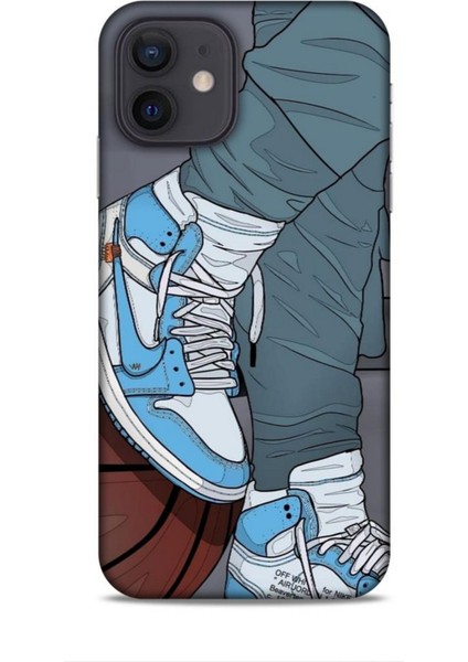 Apple iPhone 12 Kılıf Basketbolcular 3 Ayakkabı Mavi Arka Kapak