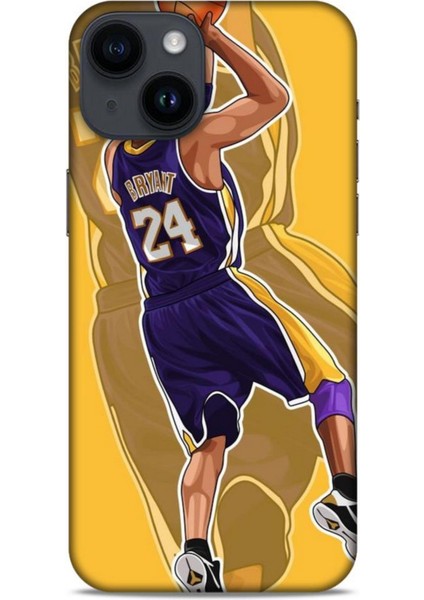 Apple iPhone 14 Kılıf Basketbolcular 9 Kobe Bryant 24 Mor Uv Kılıf