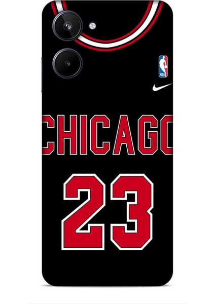 Realme 10 Kılıf Basketbolcular 1 Chicago 23 Siyah Telefon Kılıfı