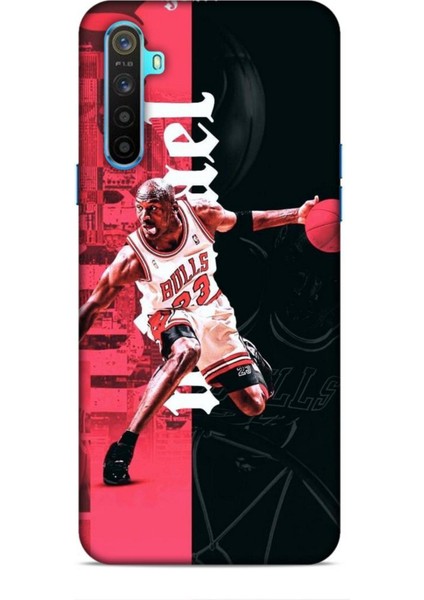 Realme 6i Kılıf Basketbolcular 5 Jordan Bulls Beyaz Koruma Kılıfı