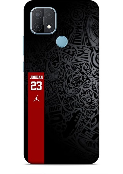 Oppo A15 Kılıf Basketbolcular 4 Jordan 23 Siyah Kırmızı Silikon Kılıf