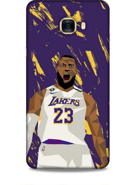 Samsung Galaxy C7 Kılıf Basketbolcular 18 Lebron James Nba Parlak Kılıf