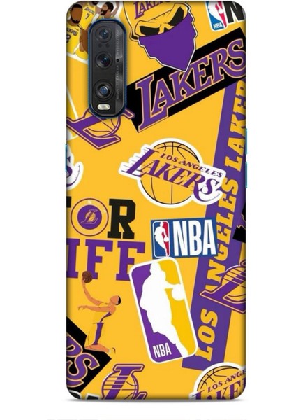 Oppo Find X2 Kılıf Basketbolcular 11 Sarı Mor Los Angeles 4K Baskılı Kılıf