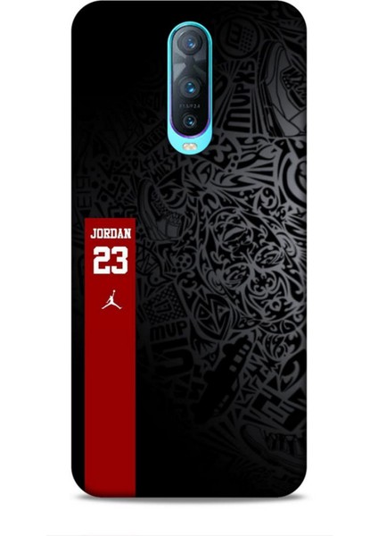 Oppo RX17 Pro Kılıf Basketbolcular 4 Jordan 23 Siyah Kırmızı Silikon Kılıf