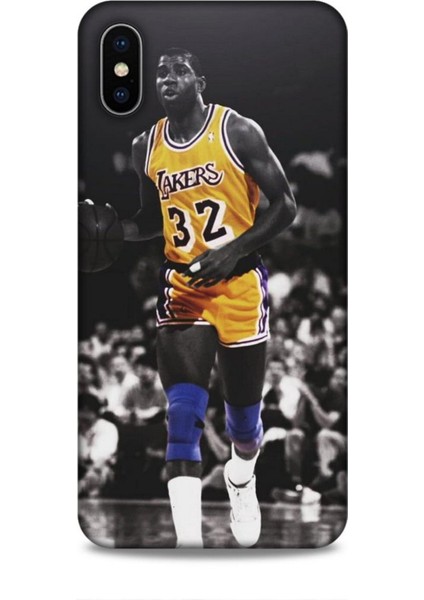 Apple iPhone Xs Max Kılıf Basketbolcular 20 Lakers 32 Renkli Kılıf