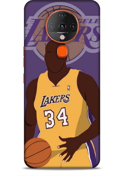 Tecno Spark 6 Go Kılıf Basketbolcular 24 Lakers Kahverengi Darbe Emici Kılıf