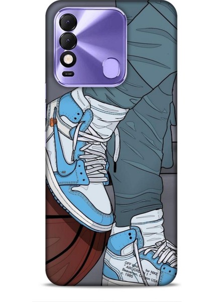 Tecno Spark 8c Kılıf Basketbolcular 3 Ayakkabı Mavi Arka Kapak