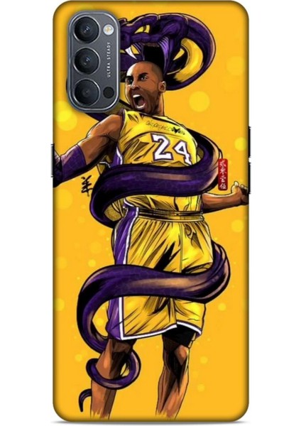 Oppo Reno 4 Kılıf Basketbolcular 6 Kobe 24 Sarı Koruyucu Kapak