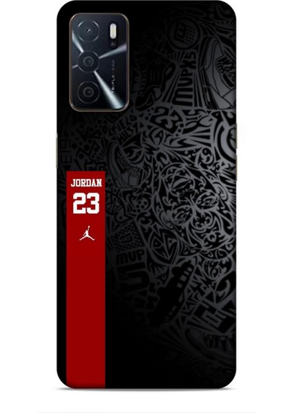 Oppo A16 Kılıf Basketbolcular 4 Jordan 23 Siyah Kırmızı Silikon Kılıf