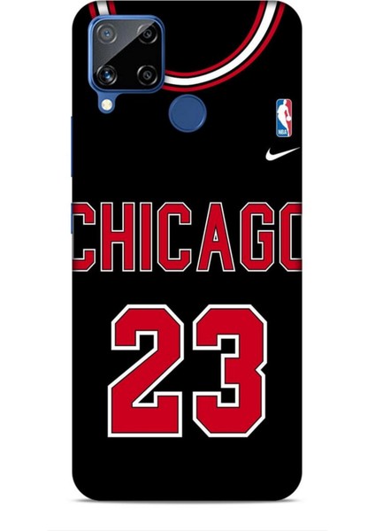 Realme C15 Kılıf Basketbolcular 1 Chicago 23 Siyah Telefon Kılıfı