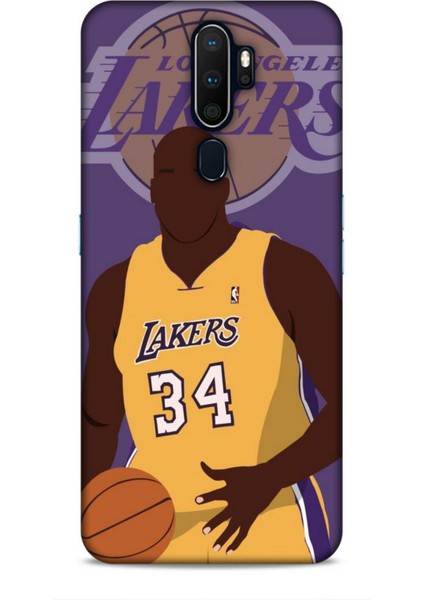 Oppo A9 2020 Kılıf Basketbolcular 24 Lakers Kahverengi Darbe Emici Kılıf