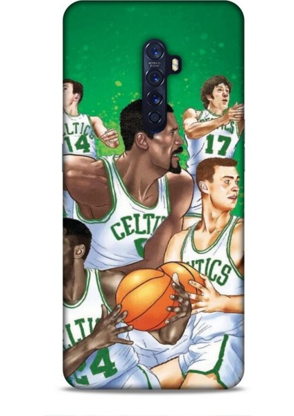 Oppo Reno 2 Kılıf Basketbolcular 26 Jayson Celtics Yeşil Soft Kapak