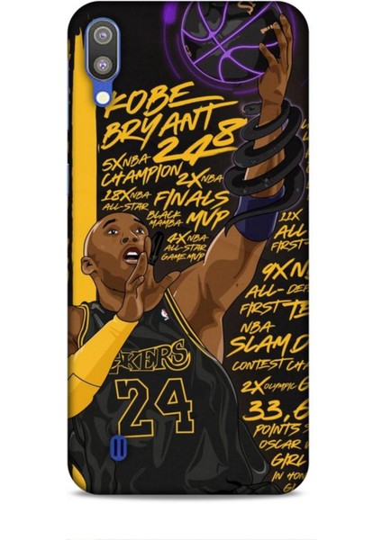 Samsung Galaxy M10 Kılıf Basketbolcular 7 Kobe 24 Siyah Sarı Desenli Kılıf