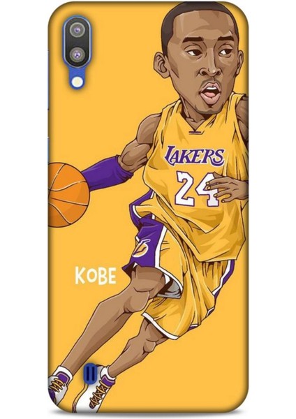 Samsung Galaxy M10 Kılıf Basketbolcular 10 Laker 24 Mor Sarı Full Hd Kılıf