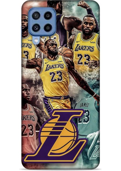 Samsung Galaxy M22 Kılıf Basketbolcular 17 Lebron 23 Lakers Yumuşak Kılıf