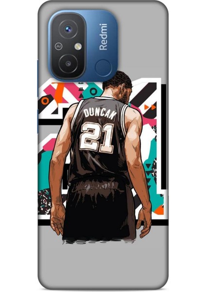 Realme C53 Kılıf Basketbolcular 27 Duncan 21 Gri Lazer Kesim Silikon