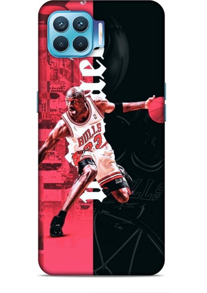 Oppo Reno 4 Lite Kılıf Basketbolcular 5 Jordan Bulls Beyaz Koruma Kılıfı