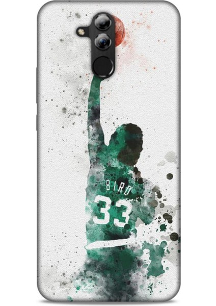 Huawei Mate 20 Lite Kılıf Basketbolcular 28 Bird 33 Beyaz Yeşil Iz Bırakmayan Kılıf