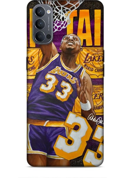 Oppo Reno 4 Kılıf Basketbolcular 23 Lakers 33 Jabbar Telefon Kabı